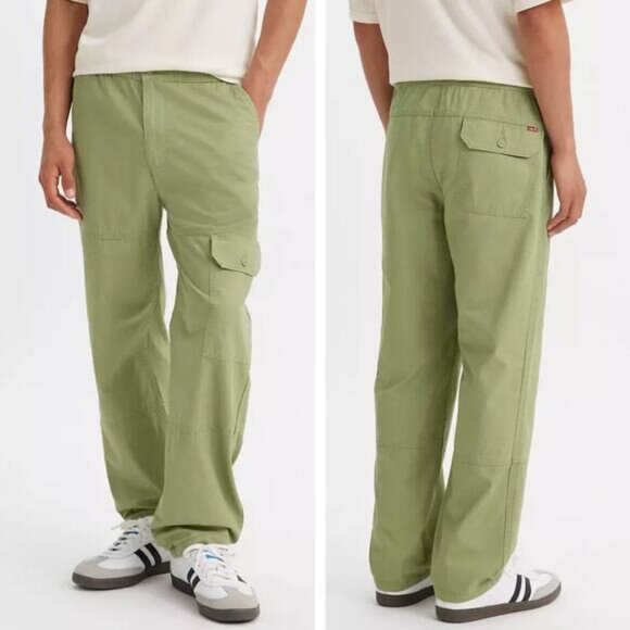 NWT LEVI'S Patch Pocket Cargo Trousers Men's Size XXL Green - Picture 1 of 9